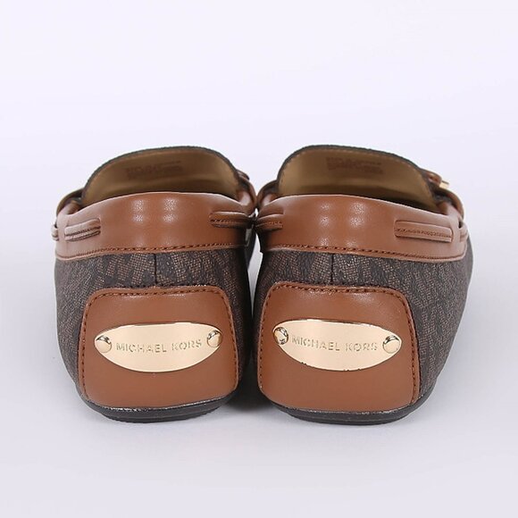 Michael Kors Daisy MK Signature Bow Moccasins Brown NEW with - Picture 5 of 9